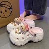 Zapatos de Cueva Peludos Lindos de Suela Gruesa para Mujer Calzado de Exterior Zapatos de Moda de Tacón Alto Zapatos de Moda Sandalias y Pantuflas de EVA Transfronterizos Europeos y Americanos de Moda