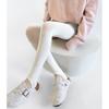 Outono e Inverno Fino Transparente Miu Algodão Colete Plano Leggings com Pé Cinza Estilo Simples Confortável Ligeiramente Transparente Meias Primavera e Outono