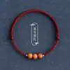 Pulsera de Hilo Rojo para Mujer Hecha de Madera de Durazno Vieja, un Talismán para Protección y Buena Suerte en el Año Zodiacal de Uno, con Cuentas para el Éxito, Pulsera de Hilo Rojo Tejida para Bendiciones