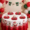 Bandeirola de Puxar Aniversário de Natal Desenho Animado do Papai Noel Banner de Letras para Festa Decoração Pendurada Espiral Enfeites para Topo de Bolo