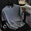 Suéter Casual Gola Redonda Fino 100% Algodão Camisa Básica Camiseta Tricotada de Manga Curta para Mulheres Primavera e Verão 2024 Top Novo My0511