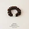 Novedad Otoño e Invierno Lazo para el Cabello con Estampado de Leopardo y Doble Perla Cuerda para Cola de Caballo Cuerda para el Cabello de Bola Elegante Goma Elástica para el Cabello Accesorios para el Cabello para Mujeres