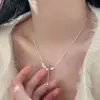 Colar S925 de prata esterlina estilo coreano transfronteiriço com espigas de trigo cravejadas de diamantes e franjas, uma corrente de clavícula versátil, direto do fabricante para atacado