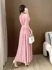 Falda plisada de encaje con cordones de temperamento de alta gama Shenzhen Nanyou de alta gama Comercio exterior transfronterizo para mujer Vestido plisado Largo