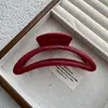 ¡Serie Roja de Año Nuevo! Pinza Grande para Agarrar Carta Etiqueta Dorada Parte Posterior de la Cabeza Pinza Tiburón para el Cabello Accesorios para el Cabello Sombrerería Horquilla Agarre para el Cabello