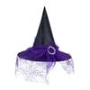 Sombrero de Halloween sombrero de bruja brillante decoración de fiesta sombrero de bruja de telaraña sombrero de bruja negro bronceado de calabaza