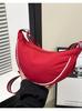 2026 Bolso Cruzado de un Solo Hombro Estilo Japonés Simple Gran Capacidad Versátil Bolso Cruzado Nicho de Gama Alta Elegante Bolso de Dumpling para Mujer