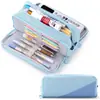 Producto Popular Transfronterizo, A Prueba de Polvo, Duradero, Compartimentos Múltiples, Gran Capacidad, Estuche Escolar para Estudiantes, Bolsa Portátil Multifuncional para Guardar Papelería