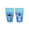 Set de Producto de Papel para Decoración de Fiesta de Cumpleaños Infantil con Platos de Papel, Vasos de Papel y Mantel de Stitch y Lilo