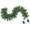 Guirlanda de Frutas Vermelhas de Natal 180cm/ 2,7m Encriptada Vermelha Decoração de Natal Guirlanda de Porta Guirlanda de Porta