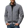 Amazon 2025 Otoño e Invierno Talla Europea Manga Larga Cuello Alto Cremallera Cárdigan Tejido de Punto para Hombre Terciopelo Cálido Tejido de Punto Chaqueta para Hombre