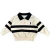 Suéter Rayado con Cuello Polo para Niños 2025 Primavera y Otoño Suéter para Niños y Niñas Cálido y Versátil Top tipo Polo Venta al por Mayor