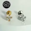 Brincos de Titânio F136 com Zircônia Marquise, Rosca Interna, Piercings de Cartilagem, Piercings Labiais de Titânio, Piercings Nasais, Joias para Piercing Atacado em Estoque