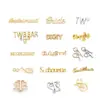 Etiquetas Metálicas con Logo de Letra para Equipaje de Aleación de Zinc, Accesorios de Ferretería para Ropa, Fábrica de Etiquetas Metálicas en Inglés para Bolsos