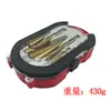 Broca pagoda transfronteriza de 6 piezas, broca dentada, juego de 6 piezas, titanio plateado, abridor de agujeros para carpintería, broca escalonada ranuradora, juego en caja de plástico roja