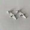 Brincos de Estrela de Quatro Pontas Exquisitos e Modernos para Mulheres, Brincos de Zircônia de Estilo Frio de Alta Qualidade, Brincos Simples de Nicho Versáteis para Outono e Inverno