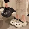 Zapatos de Cueva de Tacón Alto Ropa Exterior para Mujer Pies que No Huelen Sandalias de Playa de Tacón Alto de Verano Rojo de Internet Mostrando Piernas Largas Baotou Sandalias de Playa Venta al por Mayor