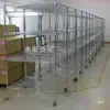 Estantería de acero inoxidable con ruedas, antiestática, para uso doméstico, estante de exhibición, desmontable, multifuncional y combinable libremente