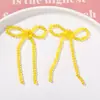 Ins versión coreana de verano color sólido lazo de cristal diy tejido a mano horquilla de cuentas accesorios para el cabello pendientes material venta al por mayor