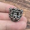 Plata tailandesa apertura Jiaotu dios de la puerta anillo cabeza de tienda para hombre y mujer protección corporal anillo bestia glotona joyería dominante