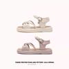 Sandálias Infantis com Laço Verão 2025 Novas Sapatos de Praia Macios para Crianças Moda Menina Sapatos de Princesa Estilo Verão