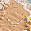 Conjunto de Collar y Pulsera de Estrella de Mar y Tortuga de Cerámica Elemento Oceánico Flor de Arcilla Blanda Estéreo Joyería Trenzada Ajustable