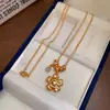 Collar de Flor de Circonia Ovalado Estilo Corte Francés Cadena para Clavícula Personalizado Lujo Ligero Gama Alta Venta al por Mayor