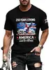 Tamanhos Europeus TransfronteiriçosSite Independente Tamanhos Europeus 4 de Julho Masculina Patriótica Americana Manga Curta Camisa Comemorativa do 250º Aniversário