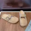 Chinelos Meio Sapato com Solado Grosso, Aumento Interno de Altura, de Linho, com Biqueira Coberta, Femininos 2026 Novidade de Verão, Sapato Mule Tecido Slip-on, Sandálias para Pessoa Preguiçosa