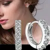 Brincos Coreanos Super Brilhantes de Diamante de Uma Fileira, Tendência e Estilosos, Presilhas de Orelha Femininas da Moda, Acessórios de Joias de Prata, Atacado do Fabricante
