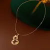 Nuevo Collar con Colgante de Pony de Circonita Estilo Chino, Estilo Palacio Retro, Cadena Elegante para Clavícula, Joyería de Lujo Ligero de Alta Gama al por Mayor