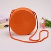 Bolsa Redonda de Palha Trançada para Crianças, Bolsa Transversal de Viagem para Bebê, Nova Bolsa Pequena Estilosa para Meninas, Bonita e Versátil para o Verão