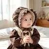 Chapéu Bebê Retrô Europeu Outono/Inverno Quente à Prova de Vento Chapéu de Corte para Meninos e Meninas Recém-nascido Mês Pequeno Proteção da Fontanela Touca Fetal