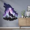 Lobo aullando luna nueva Cielo estrellado Bosque pegatinas de pared de pvc removibles dormitorio sala de estar diseño habitación infantil pegatinas de pared autoadhesivas