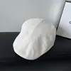 Sombrero Versátil de Algodón y Lino Estilo Retro para Adelante Unisex Transpirable Primavera/Verano Boina Fina Ajustable de Pico de Pato