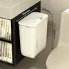 Cubo de basura de pared para baño, estrecho, para el hogar, con tapa, para inodoro con tapa, para cocina, montado en la pared, colgante, para lavabo