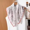 Pañuelo Cuadrado de Doble Cara Bicolor con Patrón de Espiga 65 para Mujer, Estilo Retro Francés Sencillo, Accesorio Elegante, Pequeño Pañuelo de Cuello de Moda