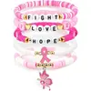 Pulseira Pulseira de Câncer Pulseira de Presente de Feriado Pingente de Fita de Cristal Rosa Pulseira de Pedra Vermelha com Laço