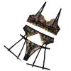 [En Stock] Varsbaby Estación Independiente Europea y Americana Conjunto de Tres Piezas de Lencería Sexy Bordada para Mujer + Tanga + Portaligas