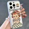 Funda linda y acolchada para teléfono, adecuada para iPhone 16 Pro Max y Apple 17, funda electroplateada de cambio instantáneo