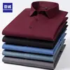 Camisas de Lana para Hombre, Camisas de Alta Gama, Nuevas Camisas de Negocios de Color Sólido, Sensación de Lujo Ligero y Alta Gama, Venta al por Mayor de Fábrica