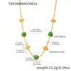 Miduoduo Corazón Romántico Francés Piedra de Cristal Checo Conjunto de Joyería Pulsera Collar Acero Inoxidable Chapado en Oro Real 18K