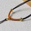 Colgante popular DIY unisex, cuerda fina de nudo Ruyi, correa para el cuello con colgante de jade, cordón de collar con colgante tejido a mano, producto semiacabado