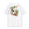 Nueva Camiseta de Manga Corta para Hombre Verano 2026, Bordado Floral de Carpa de Verano, Resistente, Tendencia Nacional, Estilo Chino, Corte Holgado