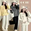 2026 Nuevo Conjunto de Dos Piezas para Maternidad Otoño/Invierno Suéter de Maternidad Versátil con Lazo + Pantalones de Maternidad