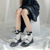 Verano Nuevo ins Dulce Cool Agujero hueco estudiantes plisado encaje algodón blanco vertical Lolita jk calcetines calcetines apilados