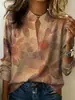 2026 Ropa de mujer transfronteriza europea y americana de Amazon, top de camisa casual de moda de otoño con cuello en V holgado para mujer