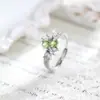 Anillo Natural SPAR de Plata de Ley s925 para Mujer Ajustable Sin Color Caperucita Roja Explosiones Avanzadas Exclusivo Transfronterizo