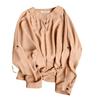 Nuevo Estilo Otoño 2026 Camisa de Manga Murciélago Talla Grande para Mujer Top de Manga Larga Estilo Coreano Holgado Simple Elegante Camisa Casual