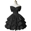 Vestido Corto Rosa de Hombros Descubiertos para Mujer, Adecuado para Banquetes, Fiestas de Estudiantes, Ceremonias de Mayoría de Edad, Fiestas de la Alta Sociedad, Vestidos de Princesa, Reuniones Anuales y Eventos de Anfitrión